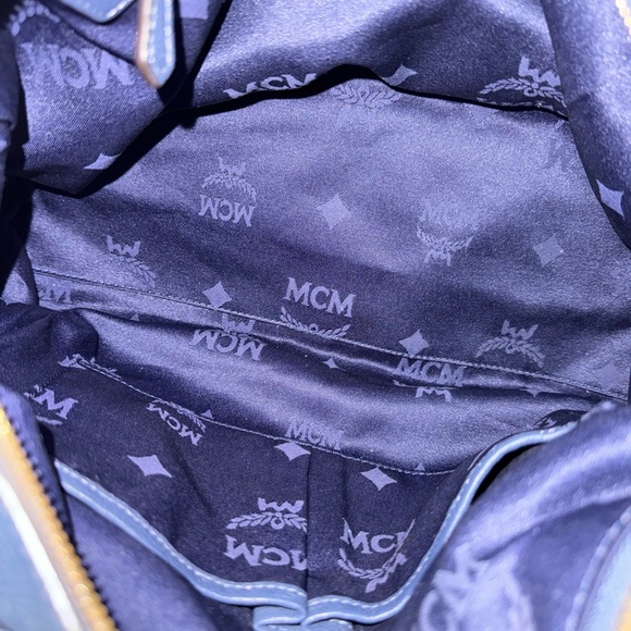 MCM Navy Leather Satchel - Picture 9 of 13